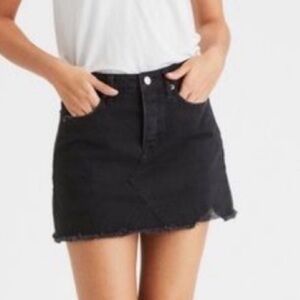 American Eagle distressed denim washed black mini
skirt. Size 10